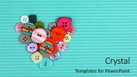  Presentation with aspirin heart disease - Colorful PPT theme enhanced with art mery christmas - sewing buttons heart on cloth backdrop and a  colored foreground