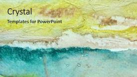  Presentation with aqua - Cool new slides with art modern - aqua yellow watercolor textures backdrop and a yellow colored foreground