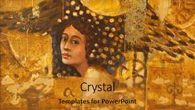  Presentation with canvas - PPT layouts consisting of art modern - picture oil on canvas background and a gold colored foreground