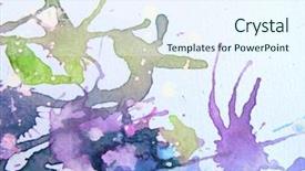  Presentation with watercolor - Colorful theme enhanced with art modern - purple watercolor background 2 backdrop and a sky blue colored foreground
