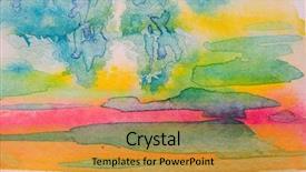  Presentation with art - Slides consisting of art modern - sunset series 7 background and a gold colored foreground