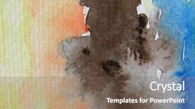  Presentation with watercolor - Presentation having art modern - watercolor textures 2 background and a violet colored foreground