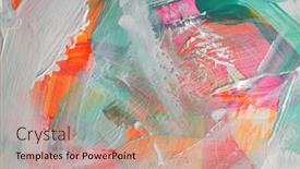  Presentation with abstract art oil painting - PPT layouts featuring art-modern-oil-and-acrylic background and a coral colored foreground