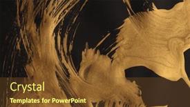  Presentation with abstract gold black - PPT theme with art-modern-oil-and-acrylic background and a tawny brown colored foreground