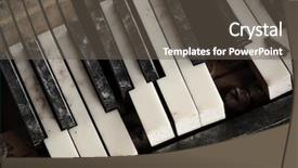  Presentation with old music - Cool new presentation theme with art music - broken old piano keys backdrop and a gray colored foreground