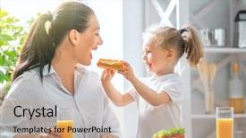  Presentation with healthy food and herb - Slides featuring art nouveau style - healthy food at home happy background and a coral colored foreground