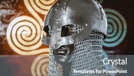  Presentation with struggle - Colorful presentation theme enhanced with art of northern europe conflict backdrop and a gray colored foreground