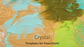  Presentation with abstract art - Theme featuring art-oil-and-acrylic-smear background and a yellow colored foreground