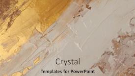  Presentation with abstract art oil painting - Theme featuring art-oil-and-acrylic-smear background and a mint green colored foreground