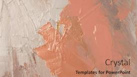  Presentation with abstract art oil painting - Theme consisting of art-oil-and-acrylic-smear background and a coral colored foreground