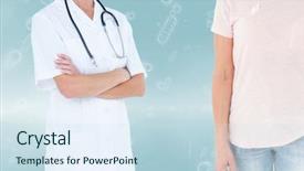  Presentation with breast cancer - Presentation consisting of art organisasi - breast cancer doctor and woman background and a sky blue colored foreground