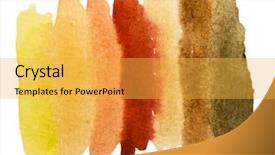  Presentation with brush - Amazing PPT layouts having art pastel - watercolor brush strokes backdrop and a yellow colored foreground