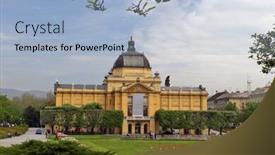  Presentation with croatia zagreb - Audience pleasing slides consisting of art pavilion in zagreb croatia backdrop and a light blue colored foreground