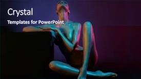  Presentation with fashion - Amazing PPT theme having art photo of elegant nude backdrop and a navy blue colored foreground