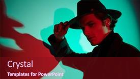  Presentation with art - Presentation design consisting of art-portrait-handsome-young-man background and a tawny brown colored foreground