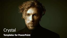  Presentation with black art - Slide deck with art-portrait-in-a-dark background and a black colored foreground