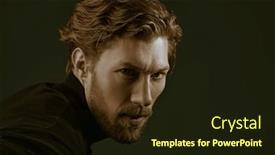  Presentation with black art - Theme enhanced with art-portrait-in-a-dark background and a wine colored foreground