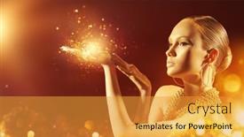  Presentation with golden lights - Presentation having art-portrait-of-a-beautiful background and a gold colored foreground