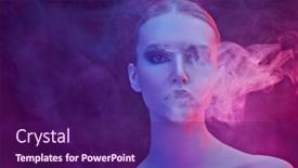  Presentation with hookah - Beautiful slide deck featuring art-portrait-of-a-gorgeous backdrop and a violet colored foreground