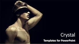  Presentation with men health - Cool new presentation design with art-portrait-of-a-handsome backdrop and a black colored foreground