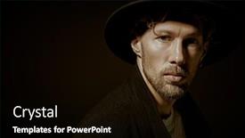  Presentation with black art - Presentation design featuring art-portrait-of-a-pensive background and a black colored foreground