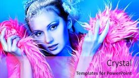  Presentation with art dramatique - Presentation theme having art portrait of a snow background and a  colored foreground