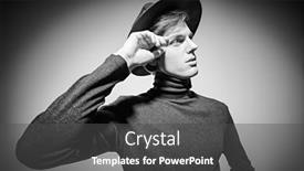  Presentation with black art - Presentation design consisting of art-portrait-of-an-artistic background and a dark gray colored foreground