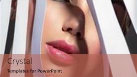  Presentation with art - PPT theme enhanced with art-portrait-of-beautiful-young background and a  colored foreground