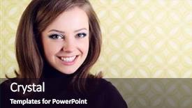  Presentation with vintage art - PPT theme consisting of art portrait of young smiling ecstatic woman looking out at camera in room with vintage wallpaper retro stylization 60-70s toned background and a black colored foreground