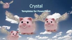  Presentation with pigs - Cool new presentation design with art possibility - flying pigs backdrop and a ocean colored foreground