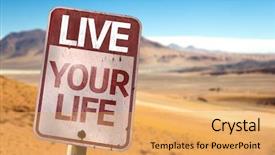  Presentation with actuary life - Presentation design with art possibility - live your life sign background and a  colored foreground