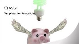  Presentation with year of the pig - Beautiful PPT layouts featuring art possibility - pig with currency wings has backdrop and a white colored foreground