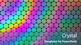  Presentation with holographic - Presentation design having art science - circular holographic patterns background and a ocean colored foreground