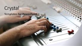  Presentation with recording studio - PPT theme enhanced with mixer in a recording studio background and a mint green colored foreground