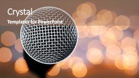  Presentation with abstract art - Audience pleasing theme consisting of art sound - abstract image of microphone backdrop and a coral colored foreground