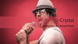  Presentation with speaking - Audience pleasing slide deck consisting of art speaking - singing in red backdrop and a red colored foreground