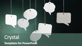  Presentation with chalkboard - Presentation theme having art speaking - speech bubbles on the chalkboard background and a ocean colored foreground