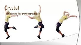  Presentation with orchestra dancer bank - Beautiful slides featuring art sport danse - muscular dancer isolated on white backdrop and a cream colored foreground