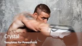  Presentation with boxing - Amazing presentation design having art sport danse - young man in boxing gloves backdrop and a tawny brown colored foreground