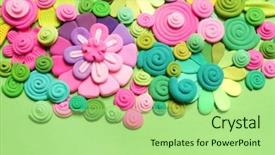  Presentation with color - PPT layouts featuring art transformation - color plasticine spring abstraction flowers background and a mint green colored foreground