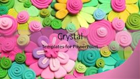  Presentation with pastel color spring - Slide deck consisting of art transformation - color plasticine spring abstraction flowers background and a coral colored foreground