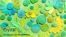  Presentation with transformation - Cool new presentation theme with art transformation - color plasticine spring abstraction flowers backdrop and a yellow colored foreground