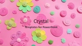  Presentation with transformation - Presentation theme with art transformation - color plasticine spring abstraction flowers background and a coral colored foreground