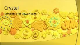  Presentation with yellow color - Colorful PPT theme enhanced with art transformation - color plasticine yellow flower fowers backdrop and a  colored foreground