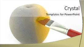  Presentation with transformation - Colorful PPT theme enhanced with art transformation - coloring the pears by brush backdrop and a  colored foreground