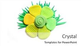  Presentation with kaolinite clay - Beautiful slide set featuring art transformation - plasticine flower summer abstraction clay backdrop and a white colored foreground