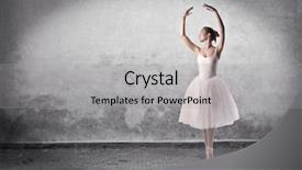  Presentation with ballerina - Slides having art work - beautiful ballerina dancing background and a light gray colored foreground