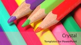  Presentation with st joseph to color - Beautiful PPT theme featuring art work - color pencils background backdrop and a  colored foreground