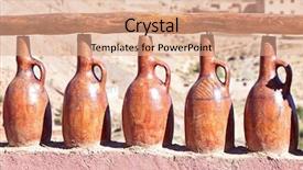  Presentation with clay - Presentation design with art work - handmade vases from clay cemented background and a coral colored foreground