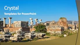  Presentation with turkey - Audience pleasing presentation design consisting of ayasuluk hill - selcuk ephesus backdrop and a teal colored foreground